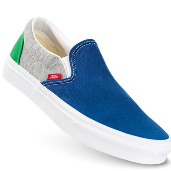 NWT VANS CLASSIC SLIP ON SHOES COASTAL GREY TR WHT